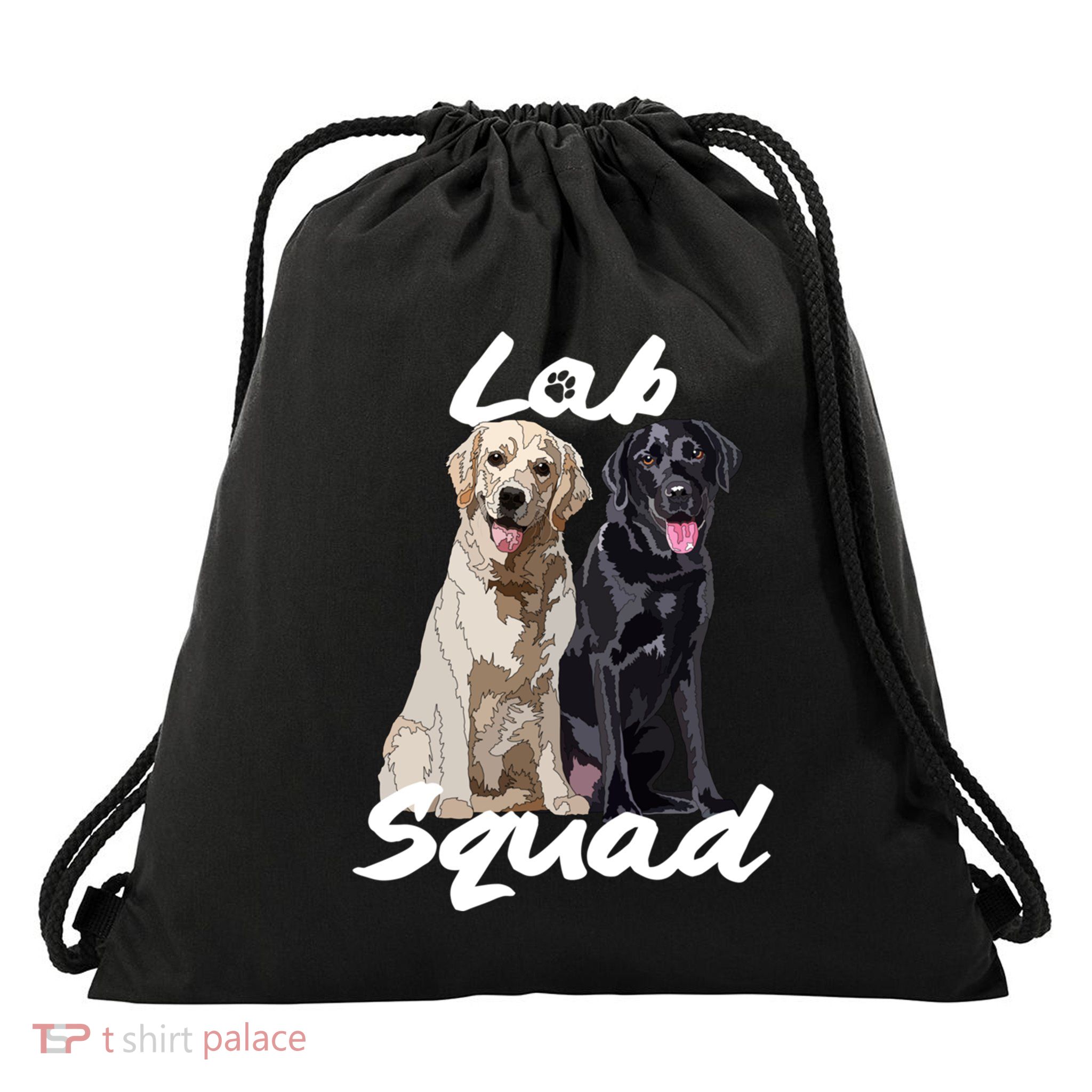 Labrador Lover Yellow Black Lab Squad Lab Mom Dad Cute Gift Drawstring Bag