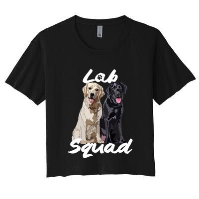 Labrador Lover Yellow Black Lab Squad Lab Mom Dad Cute Gift Crop Top