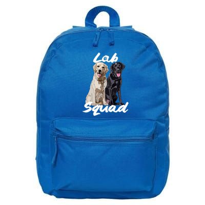 Labrador Lover Yellow Black Lab Squad Lab Mom Dad Cute Gift 16 in Basic Backpack