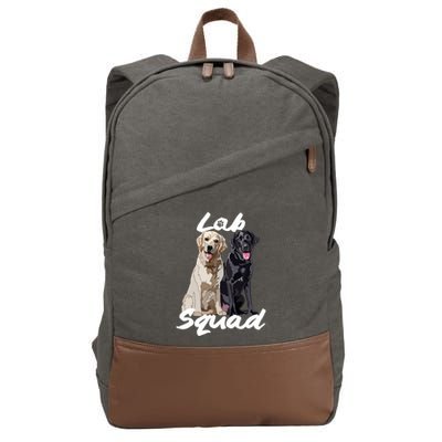 Labrador Lover Yellow Black Lab Squad Lab Mom Dad Cute Gift Cotton Canvas Backpack