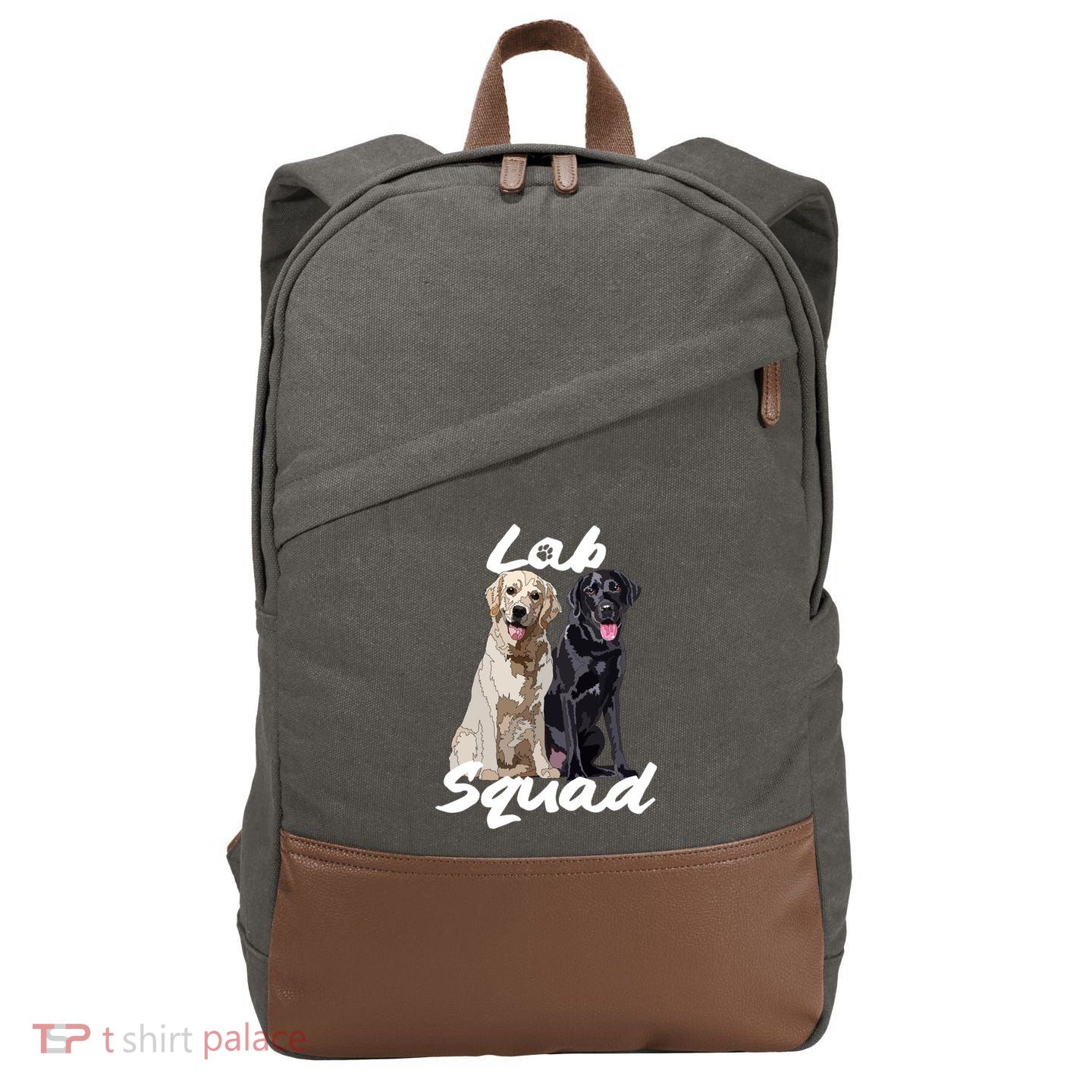 Labrador Lover Yellow Black Lab Squad Lab Mom Dad Cute Gift Cotton Canvas Backpack