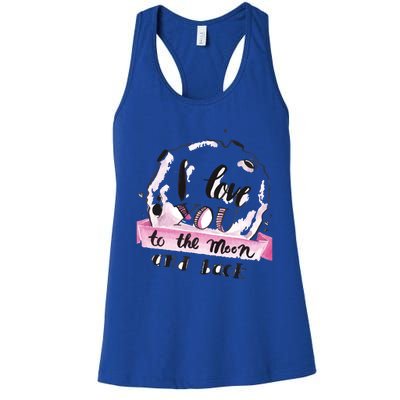 L Love Yoy To The Moon And Back Funny Memories Relationship Gift Women's Racerback Tank