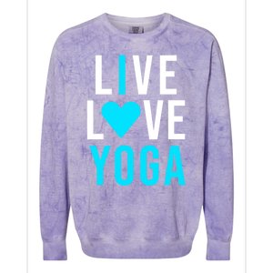 Live Love Yoga Gift I Love Yoga Blue Namaste Gift Colorblast Crewneck Sweatshirt