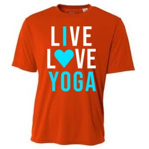 Live Love Yoga Gift I Love Yoga Blue Namaste Gift Cooling Performance Crew T-Shirt