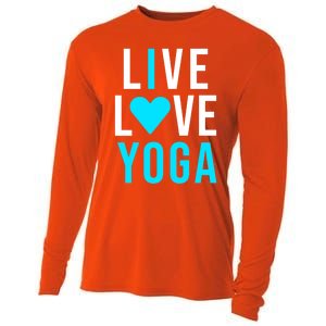 Live Love Yoga Gift I Love Yoga Blue Namaste Gift Cooling Performance Long Sleeve Crew