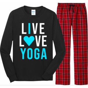 Live Love Yoga Gift I Love Yoga Blue Namaste Gift Long Sleeve Pajama Set