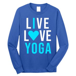 Live Love Yoga Gift I Love Yoga Blue Namaste Gift Long Sleeve Shirt