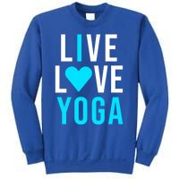 Live Love Yoga Gift I Love Yoga Blue Namaste Gift Sweatshirt