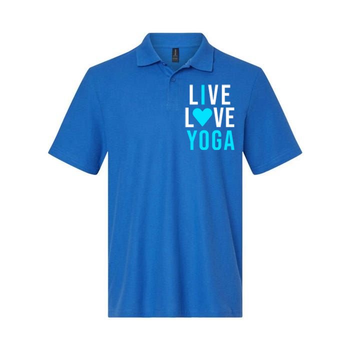 Live Love Yoga Gift I Love Yoga Blue Namaste Gift Softstyle Adult Sport Polo