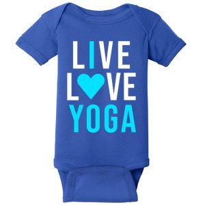 Live Love Yoga Gift I Love Yoga Blue Namaste Gift Baby Bodysuit