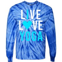 Live Love Yoga Gift I Love Yoga Blue Namaste Gift Tie-Dye Long Sleeve Shirt