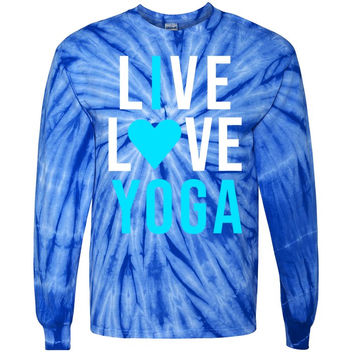 Live Love Yoga Gift I Love Yoga Blue Namaste Gift Tie-Dye Long Sleeve Shirt