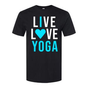 Live Love Yoga Gift I Love Yoga Blue Namaste Gift Softstyle CVC T-Shirt