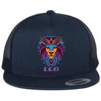 Leo Lion Zodiac Symbol Horoscope Astrology Birthday Gift Flat Bill Trucker Hat