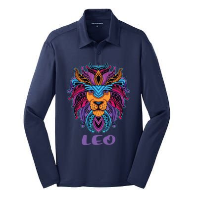 Leo Lion Zodiac Symbol Horoscope Astrology Birthday Gift Silk Touch Performance Long Sleeve Polo