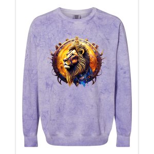 Leo Lion Zodiac Sign Colorblast Crewneck Sweatshirt