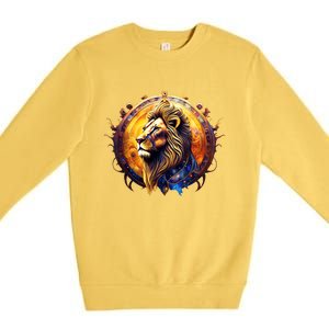 Leo Lion Zodiac Sign Premium Crewneck Sweatshirt