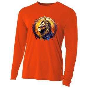 Leo Lion Zodiac Sign Cooling Performance Long Sleeve Crew