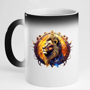 Leo Lion Zodiac Sign 11oz Black Color Changing Mug