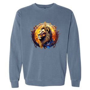 Leo Lion Zodiac Sign Garment-Dyed Sweatshirt