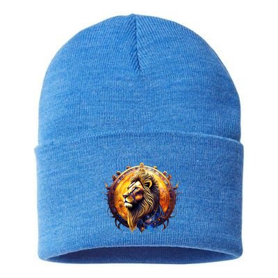 Leo Lion Zodiac Sign Sustainable Knit Beanie