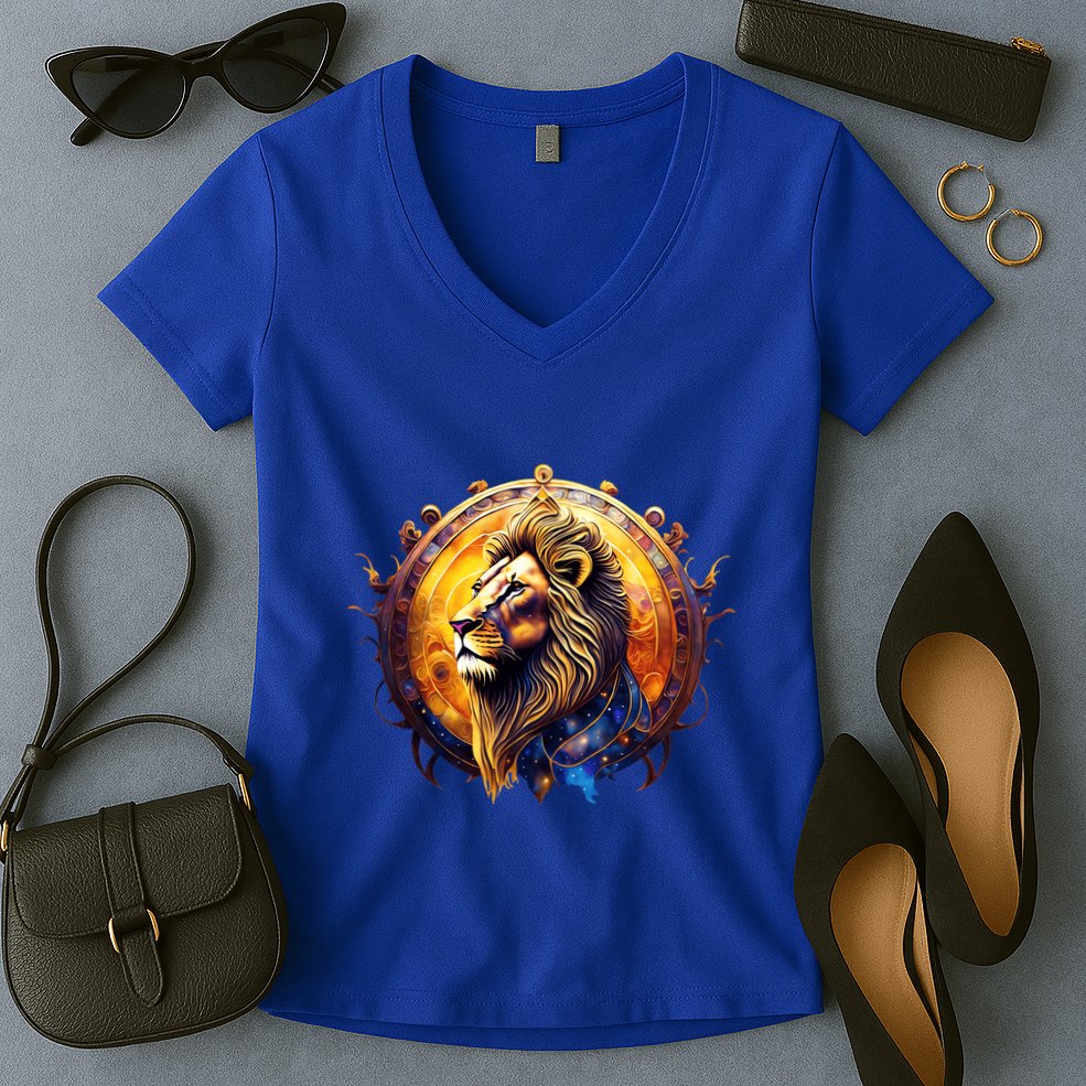 Leo Lion Zodiac Sign Women's V-Neck T-Shirt