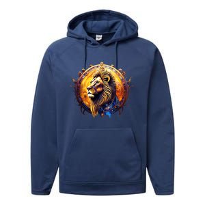 Leo Lion Zodiac Sign Performance Fleece Hoodie