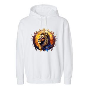 Leo Lion Zodiac Sign Garment-Dyed Fleece Hoodie