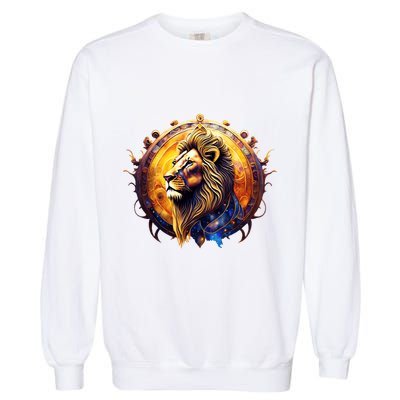 Leo Lion Zodiac Sign Garment-Dyed Sweatshirt
