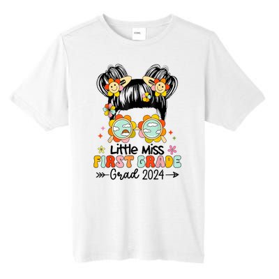 Little Miss 1st First Grade Grad Graduation 2024 Messy Bun Gift Tall Fusion ChromaSoft Performance T-Shirt