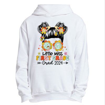 Little Miss 1st First Grade Grad Graduation 2024 Messy Bun Gift Urban Pullover Hoodie