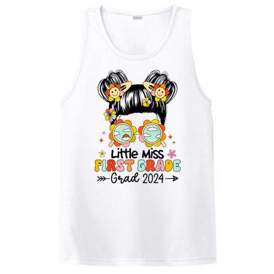 Little Miss 1st First Grade Grad Graduation 2024 Messy Bun Gift PosiCharge Competitor Tank