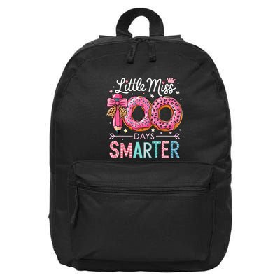 Little Miss 100 Days Smarter Girl 100th Day Of School Gift 16 in Basic Backpack