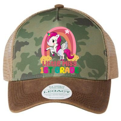 Little Miss 1st Grade Rainbow Unicorn Legacy Tie Dye Trucker Hat