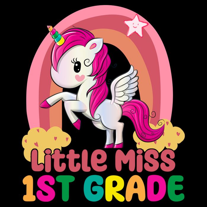 Little Miss 1st Grade Rainbow Unicorn City Backpack