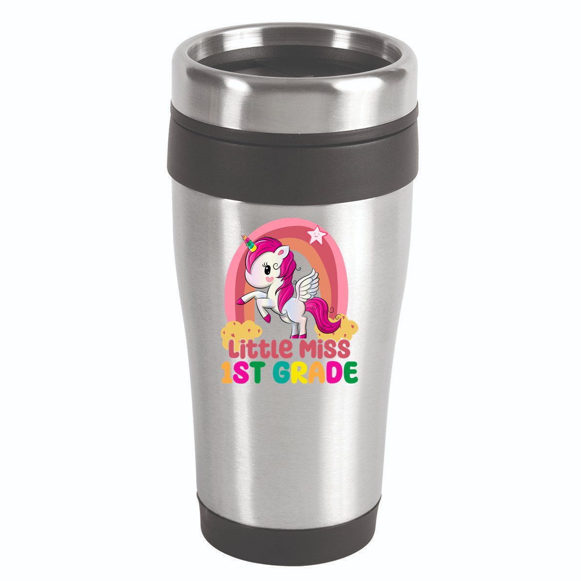 Little Miss 1st Grade Rainbow Unicorn 16oz Travel Tumbler