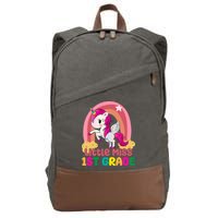 Little Miss 1st Grade Rainbow Unicorn Cotton Canvas Backpack