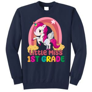 Little Miss 1st Grade Rainbow Unicorn Tall Sweatshirt