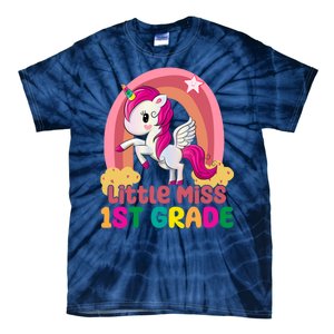 Little Miss 1st Grade Rainbow Unicorn Tie-Dye T-Shirt