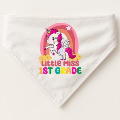 Little Miss 1st Grade Rainbow Unicorn USA-Made Doggie Bandana