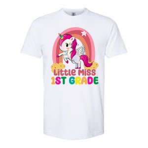 Little Miss 1st Grade Rainbow Unicorn Softstyle CVC T-Shirt