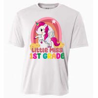 Little Miss 1st Grade Rainbow Unicorn Cooling Performance Crew T-Shirt