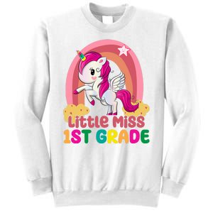 Little Miss 1st Grade Rainbow Unicorn Sweatshirt