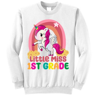 Little Miss 1st Grade Rainbow Unicorn Sweatshirt