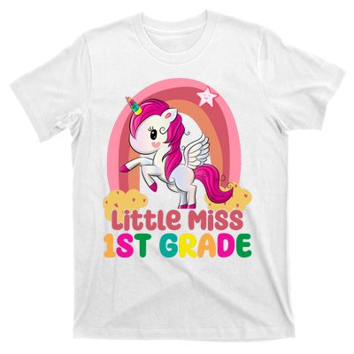 Little Miss 1st Grade Rainbow Unicorn T-Shirt