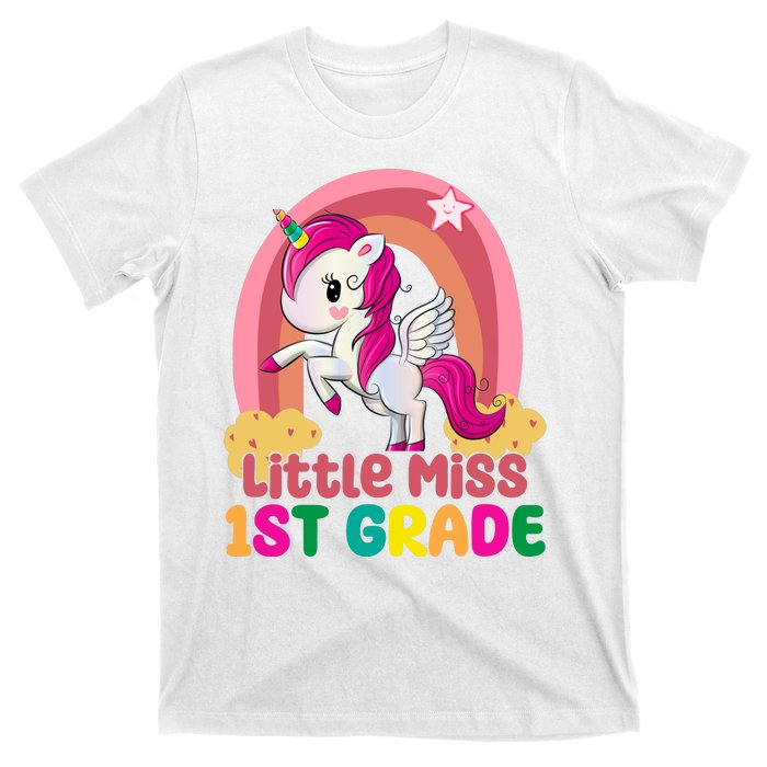 Little Miss 1st Grade Rainbow Unicorn T-Shirt