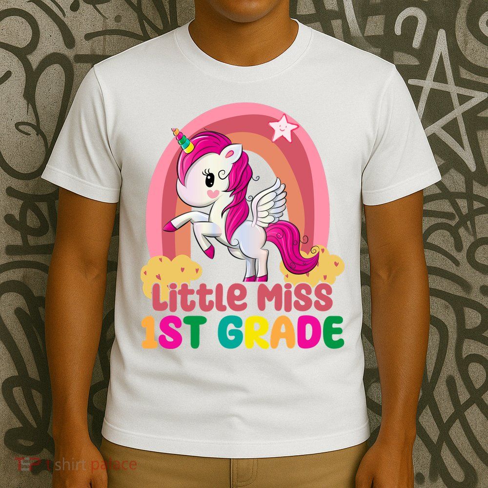 Little Miss 1st Grade Rainbow Unicorn T-Shirt