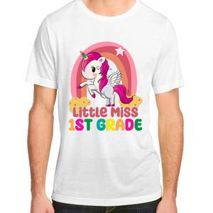 Little Miss 1st Grade Rainbow Unicorn Adult ChromaSoft Performance T-Shirt