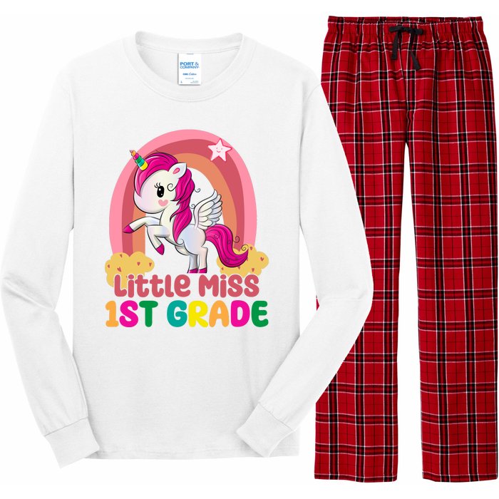 Little Miss 1st Grade Rainbow Unicorn Long Sleeve Pajama Set