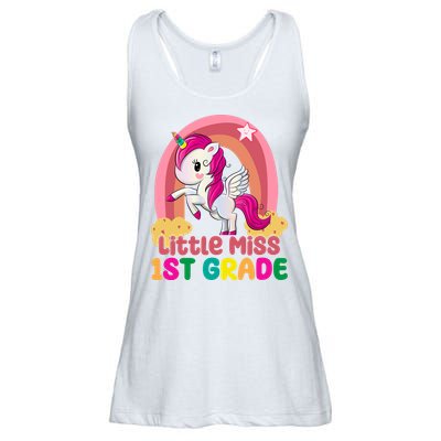 Little Miss 1st Grade Rainbow Unicorn Ladies Essential Flowy Tank